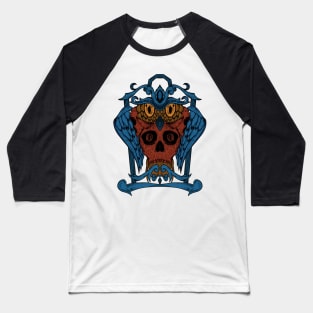 horror owl skull art Baseball T-Shirt